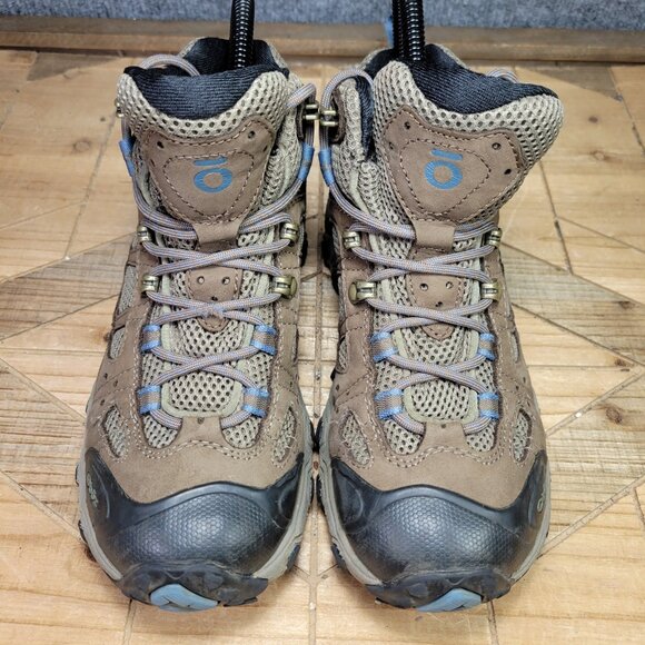 Oboz Bridger Women's 6.5 Vent Mid B-Dry Leather Waterproof Hiking Boots, Walnut - Picture 3 of 11